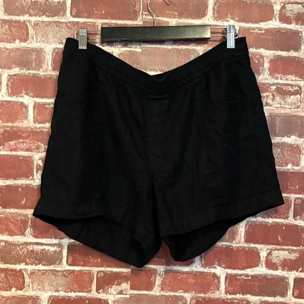 Old Navy Black High-Waist linen Casual Shorts - Picture 7 of 7